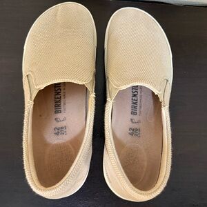Birkenstock Oswego Tan Canvas Slip-Ons